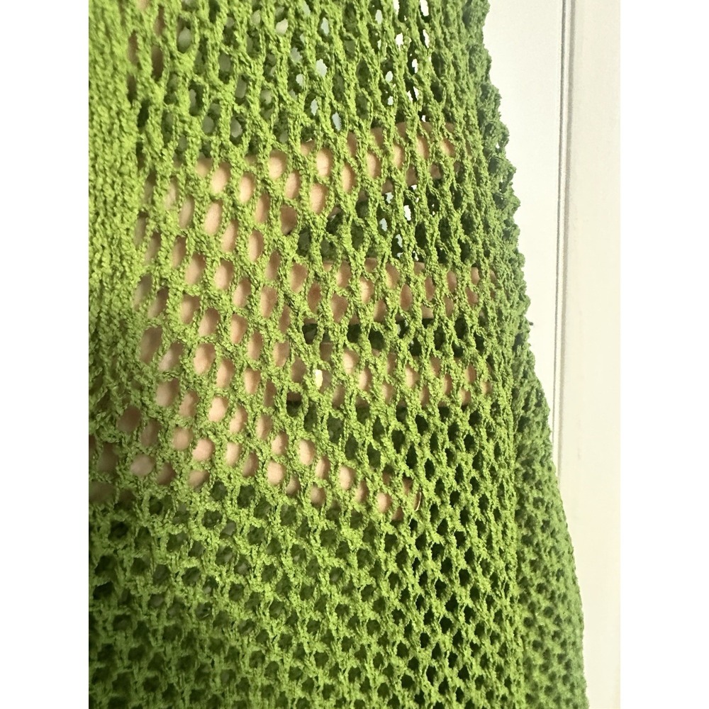 Beach Open Knit Cover Up Crochet Grass Green Swim Beach Summer W Hood XXL - Picture 2 of 8